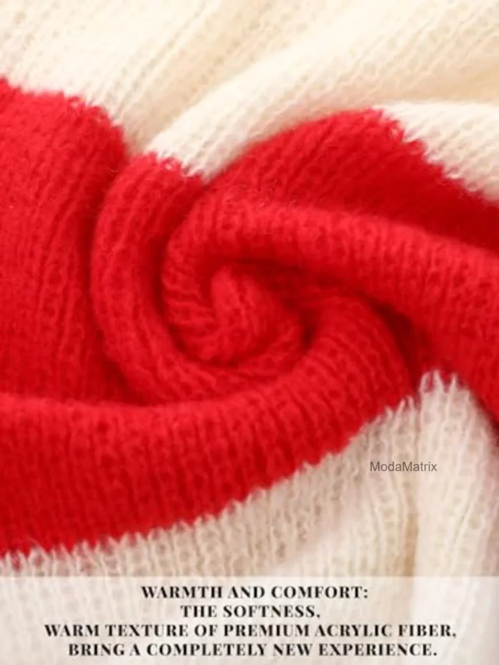 4 Pack Christmas Knitted Scarves Soft Holiday Knit with Tassels Adult Family